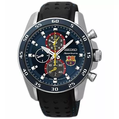 New SEIKO Sportura SPC089P1 FC Barcelona Quartz 7T82  FCB Watch Chronograph • $429