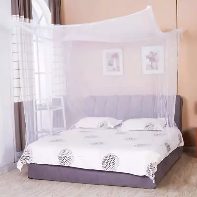 Mosquito Net - 4 Corner Post Bed Canopy Quick And Easy Installation Bed Curtain • $14.98