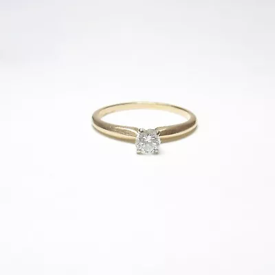 ZALES JTC 969 14K Yellow White Gold 0.23 Ct Brilliant Cut Diamond Solitaire Ring • $56
