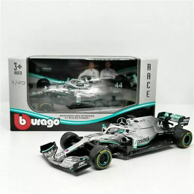 Hamilton MERCEDES W10 AMG PETRONAS EQ POWER + F1 Model Car 1:43rd BURAGO 38036 • £21.99