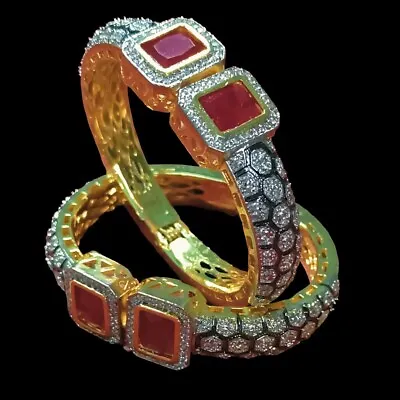 Pakistani Indian Traditional Gold Plated 2Pcs Bracelet Wedding Bollywood Jewelry • $35.99