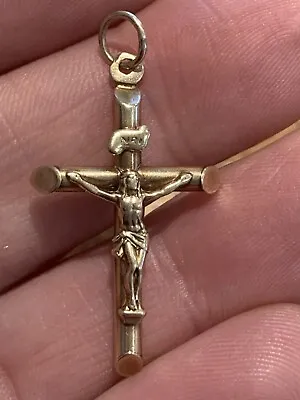9ct Yellow Gold Crucifix / Cross 1.4g Faint Hallmarks Tested For 9ct Gold • £80