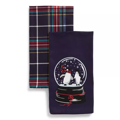 2 Dish Towels Penguin Pair Tartan Plaid Vera Bradley New • $23.80