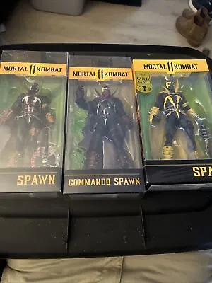 Mortal Kombat 11 McFarlane Toys BLOODY SPAWN GOLD LOT OF 3 Action Figures CASES • $43.99