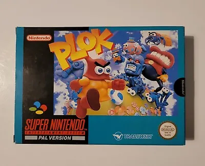 Plok - Super Nintendo SNES Game - Boxed - PAL • £31