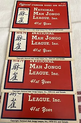 1978-1979 National Mah Jongg League Card/Rule 41st Year Set Of 4 • $45