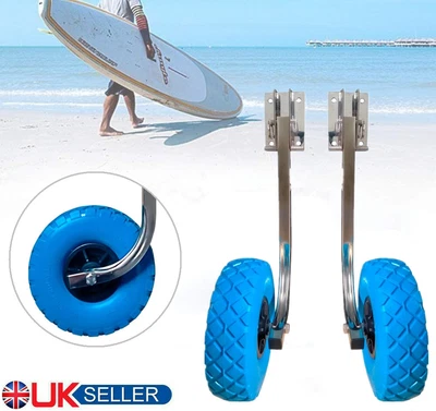 £83.60 • Buy Premium Inflatable Boat Launching Wheels 10x3'' Easy Fold For Kayak Yacht Dinghy