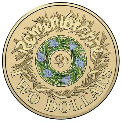 2017 $2 Rosemary Remembrance Australian Two Dollar Coloured Queen Coin RARE CIRC • $10.16