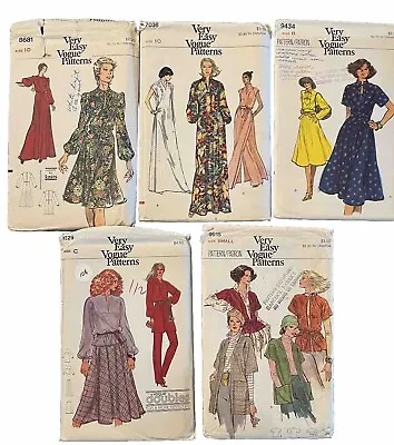 Lot Of 5 Very Easy Vogue Sewing Patterns Size 10 12 Small • $14