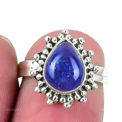Gift For Her 925 Silver Natural Tanzanite Gemstone Statement Ring Size 4 • $12.99