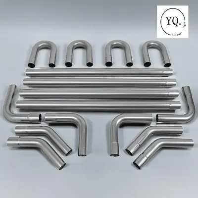 16pcs 2.5  Inch Stainless Steel T-304 Custom Mandrel Exhaust Tubing Pipe Kit • $172.99