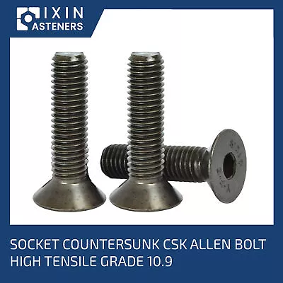 £0.99 • Buy M2 M2.5 M3 M4 M5 M6 Countersunk Socket Screws High Tensile Allen Key Bolt 10.9
