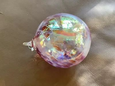 Glass Eye Studio Ornament Iridescent Esp. Pink Handmade With Mt St Helens Ash • $69