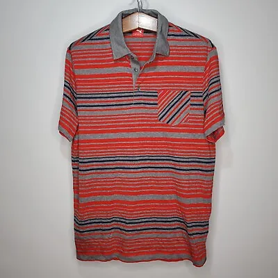 $19.99 • Buy Puma Golf DryCell Red Gray Striped Golf Polo Shirt Mens Large No Course Logo