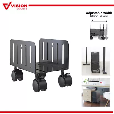 $39 • Buy PC Case CPU Computer Tower Rolling Stand Cart Desktop Steel Mobile Holder Wheels