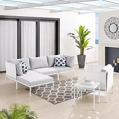 Modway Harmony 6-Piece Sunbrella® Outdoor Patio Seating Set In White Gray • $2217.82