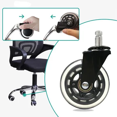 $18.19 • Buy Office Chair Wheels Replacement Rubber Chair Casters Office Chair Castors Hot