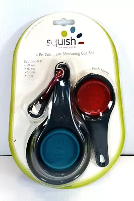 Squish Collapsible 4 Piece Multicolored Silicone Measuring Cups - Brand New • $19.99