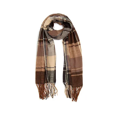 Women Scarves Winter Long Soft Warm Tartan Check Wraps Wool Shawl Stole Scarf • £5.89