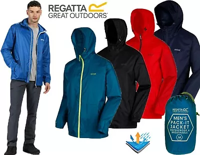 Regatta Mens Lightweight Breathable Waterproof Jacket In A Bag Xsmall - Xxxl • £12.99