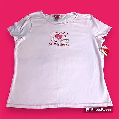 NWT Vintage Holiday Editions Kmart Valentine's Day XL Pink Short Sleeve T-shirt • $34.17