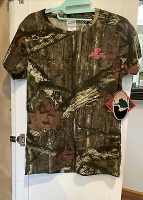 NWT Mossy Oak Break Up Infinity Camo Pink Logo T-shirt Women’s Sz M Short Sleeve • $11