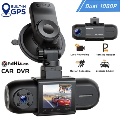 $88.99 • Buy Campark 1080P Dual GPS Dash Cam Front And Inside Car DVR Camera Night Vision