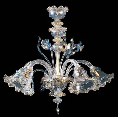 Chandelier In Murano Blown Glass Venetian Lighting Suspension 5 Lights Venice Ha • $2714