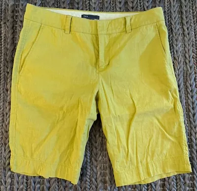 Vince Mustard Yellow Linen Blend Shorts Sz 6 • $25