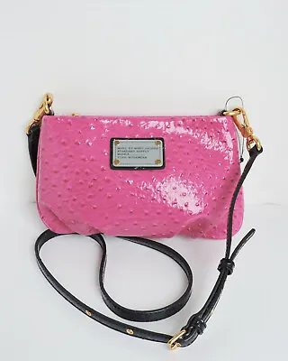 Marc By Marc Jacobs Q Percy Hot Pink Ostrich Embossed Faux Leather Crossbody NWT • $189.99