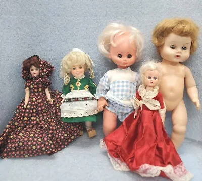 Lot 5 Vintage Dolls GINNY BABY Ideal Shirley Temple Zanini Furga  • $15