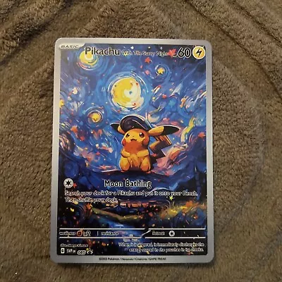 Pokemon Pikachu Moon Bathing With The Starry Night Van Gogh Card • $9.50
