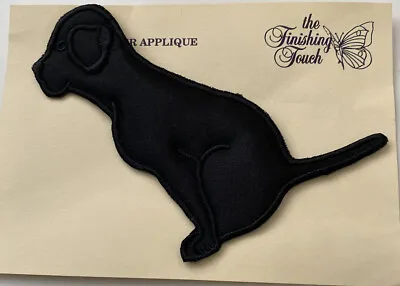 Fabric Applique Patch - Black Labrador Dog  Approx 4.5” Tall X 3.5 “ Wide. • £4