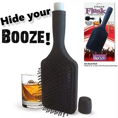 Smuggle Your Booze Hairbrush Flask 6oz Stealth Hiding Whiskey Alcohol Beverage • $21.95