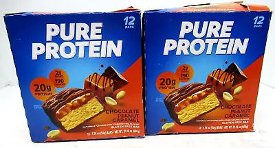 Pure Protein Bar Chocolate Peanut Caramel 20g Protein 12 BARS X 2 Boxes • $31.99
