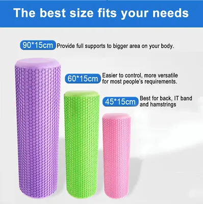 45/60/90cm Foam Roller Pilates Long Physio Yoga Fitness GYM Exercise Training • $36.89