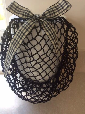 £11 • Buy 1940s Style Hair Snood/Net. Handmade. Navy Blue. Fine Yarn. Wartime Pattern