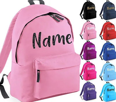 £14.45 • Buy Personalised School Backpack Bag Kids Any Name Text Girls Boys Rucksack PE Kit