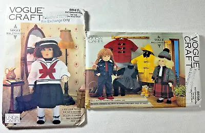 2 Vogue Patterns #8556 & #8647 American Girl Size Doll 18  Outfits + Doll UNCUT • $17