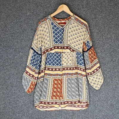 $29.95 • Buy Tigerlily Womens Mini Dress Size 8 Multicoloured Boho Long Sleeve Button Up