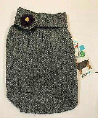 NWT Black Purple Flower Martha Stewart Comfortable & Stylish Dog Coat Size Small • $20