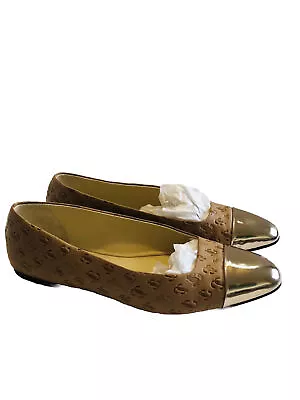 Jimmy Choo Brown Leather Watson Ballet Flats Size EU 39.5  US 8.5 EUC • $179.10