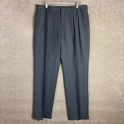 Polo Ralph Lauren Pants Mens 38 X 34 Gray Pleated Virgin Wool Suspenders Italy • $44.99