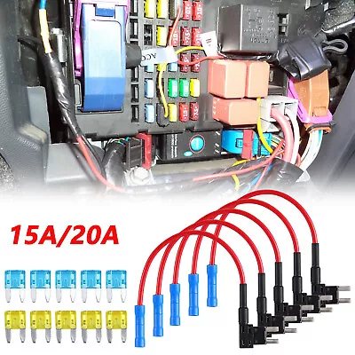 Fuse TAP ADAPTER KIT 12V 15/20 Amp Car Add-a-circuit Mini ATM APM Blade Fuse Lot • $46.55