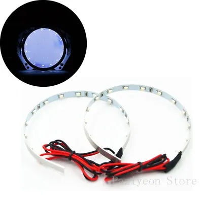 2x White LED Lights Devil Eyes Demon Eye For Auto Headlight Projector Lens Rings • $8.99