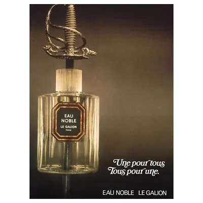 1977 Eau Noble Le Galion: French Une Pour Tous Vintage Print Ad • £7.24