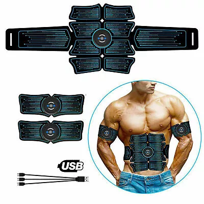 Abdominal Toning Trainer Workout Muscle ABS Stimulator Toner Fitness Belt USB • $28.70