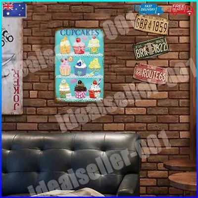 - Ice Cream Metal Vintage Tin Painting Flat Tin Sign Wall Poster Bar Decor 20x30 • $15.17