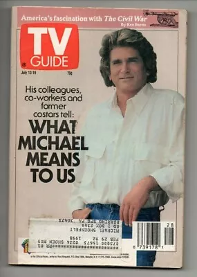 TV Guide Magazine July 13 1991 Michael Landon The Civil War Beverly Hills 90210 • $8.75