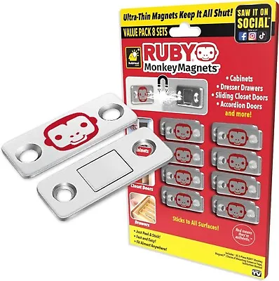 RUBY Monkey Magnets AS-SEEN-ON-TV Ultra-Thin Magnetic Plates Keep It All Shut  • $19.99
